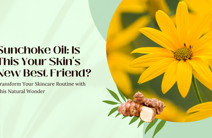Sunchoke oil displayed elegantly, highlighting its potential as a beneficial skincare product for hydration and rejuvenation.