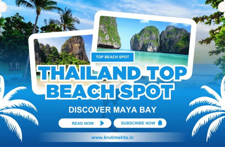 Thai beach scene showcasing turquoise waters, soft sand, and vibrant tropical vegetation.
