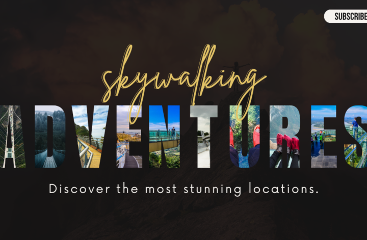 A vibrant image of a skywalking location with curving paths and picturesque views, inviting adventurers to discover new heights.